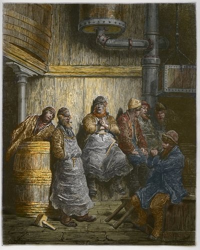 Arbeiter der Barclay Perkins Brauerei machen eine Pause von Gustave Dore