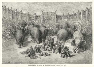 Gefangene Juden im Zirkus von Alexandria (Stich) von Gustave Dore