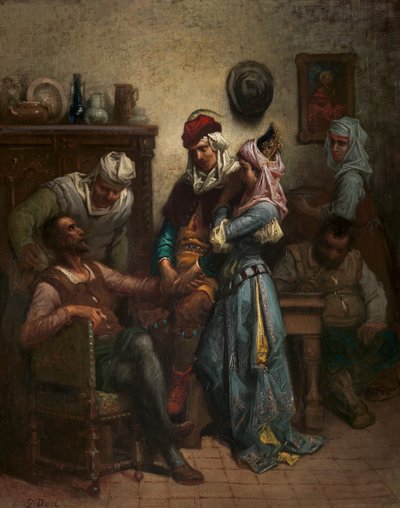 Don Quixote und Sancho Panza werden von Basil und Quiteria unterhalten, 1863 von Gustave Dore