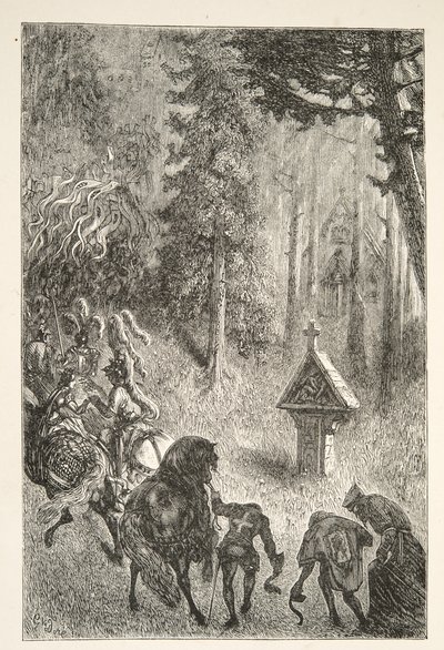 Begleitung von Guenever aus Cameliard, aus Geschichten der Tage von König Arthur von Charles Henry Hanson, veröffentlicht 1898 von Gustave Dore