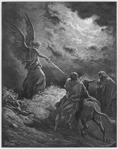 Gustave Dore Bibel: Der Engel erscheint Bileam von Gustave Dore