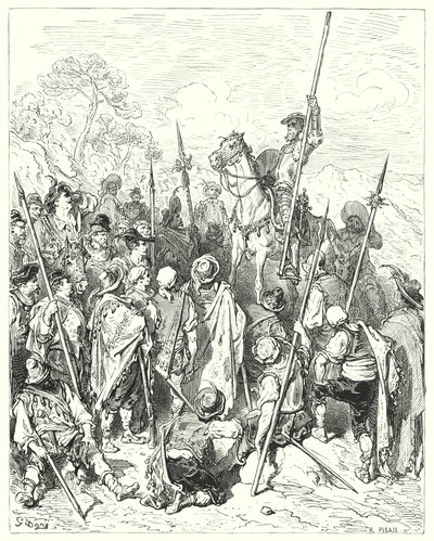 Gustave Dorés Don Quixote: "Nach den Gesetzen der Waffen schaden Sie sich wirklich selbst, wenn Sie sich beleidigt fühlen" von Gustave Dore