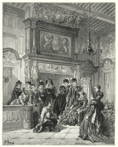 Gustave Dorés Don Quixote: "Auf Wunsch der Herzogin erzählte er den gesamten Verlauf der kürzlich vorgetäuschten Verzauberung sehr treu" von Gustave Dore