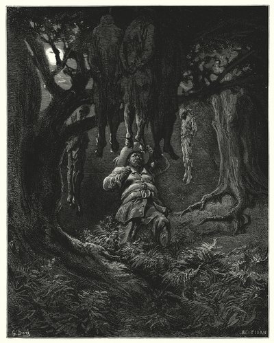 Gustave Dorés Don Quixote: "Er rief Don Quixote um Hilfe" von Gustave Dore