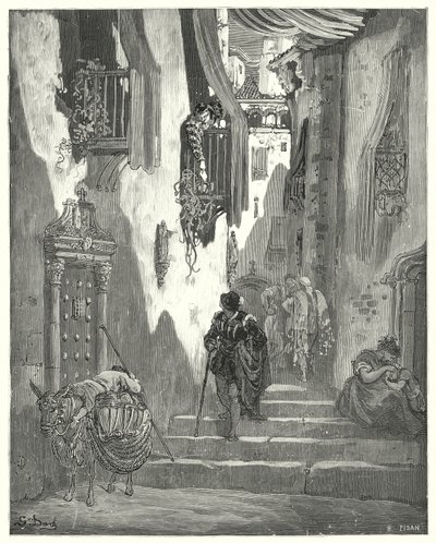 Gustave Dorés Don Quixote: "Er ließ mir eine Anzahl Liebesbriefe zukommen, jeder voller der zärtlichsten Ausdrücke" von Gustave Dore