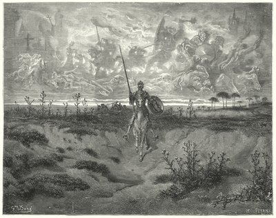 Gustave Dorés Don Quixote: "Er reiste fast den ganzen Tag" von Gustave Dore