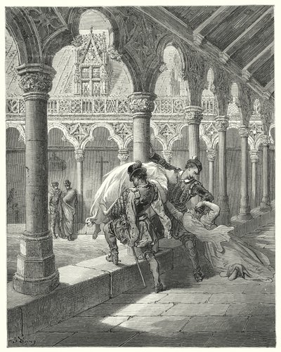 Gustave Dorés Don Quixote: "Lucinda, die sich in seiner Gewalt befand, fiel in Ohnmacht" von Gustave Dore