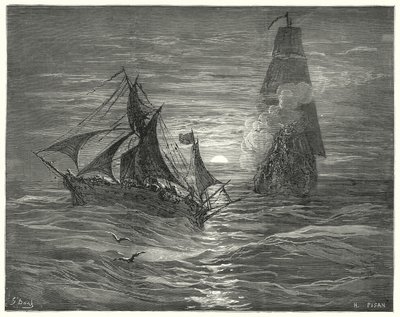 Gustave Dorés Don Quixote: "Sie feuerten zwei Kanonen auf uns ab" von Gustave Dore