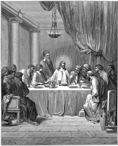 Jesus und seine Jünger beim letzten Abendmahl, 1866 von Gustave Dore