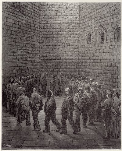 Der Spaziergang der Gefangenen im Gefängnis - in „London“ von Gustave Doré von Gustave Dore