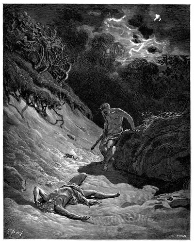 Mord an Abel durch Kain - Illustration von Gustave Doré für Die Bibel von Gustave Dore