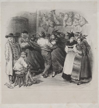 Musikalische Werke von Ernest Doré: Souvenir von Elsass, Elsässischer Tanz - Titelseite von Gustave Dore