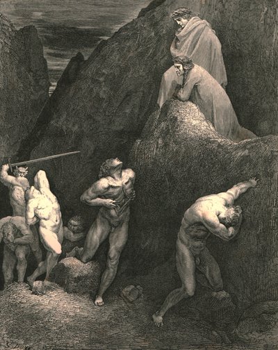Nun sieh, wie ich mich aufschlitze! Siehe! Wie ist Mahomet verstümmelt!, ca. 1890 von Gustave Dore