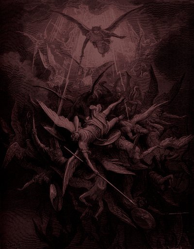 Das verlorene Paradies: Der Sturz der rebellischen Engel, Künstler Doré von Gustave Dore