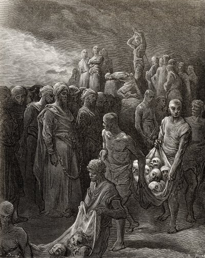 Richard I. (1157-99) Löwenherz massakriert Gefangene als Vergeltung, Illustration aus 