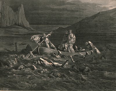 Sobald beide eingeschifft sind, die Wellen schneidend, ca. 1890 von Gustave Dore