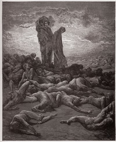 Die Göttliche Komödie (La Divina Commedia), Purgatorio, Gesang 20: Die Seelen der Habgierigen - von Dante Alighieri (1265-1321) - Illustration von Gustave Doré (1832-1883) von Gustave Dore