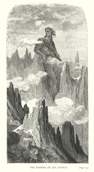 Der Vater aller Riesen (Gravur) von Gustave Dore