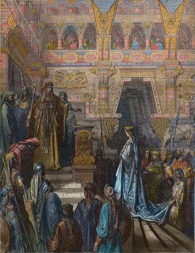 Die Königin von Saba vor Salomo, graviert von Gustave Doré von Gustave Dore