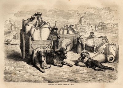 Die Tinajas des Kanals, die Verwendung dieser riesigen irdenen Krüge ersetzt die Verwendung von Fässern und ihre Nutzung ist sehr alt. Illustration der Reise nach Spanien von Gustave Doré (1832-1883) Illustrator und Baron Ch. Davillier Redakteur, 1862, ve von Gustave Dore