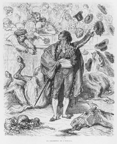 Triumph eines Matadors, graviert von Boetzel von Gustave Dore