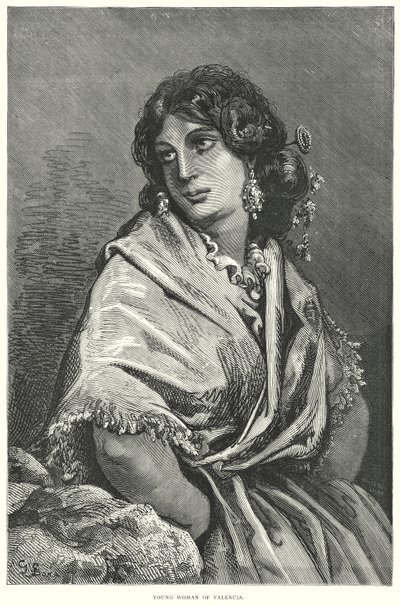 Junge Frau aus Valencia von Gustave Dore