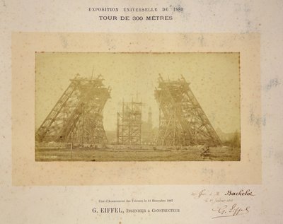 Bau des Eiffelturms von Gustave Eiffel