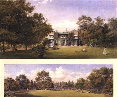 Zwei Ansichten des Old Grove House, Middlesex von Gustave Ellinthorpe Sintzenich