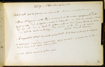 Folio 39 des Arbeitsbuchs Nr. 19 Manuskriptseite von Gustave Flauberts Entwürfen. Pläne für die sentimentale Erziehung. BHVP. von Gustave Flaubert