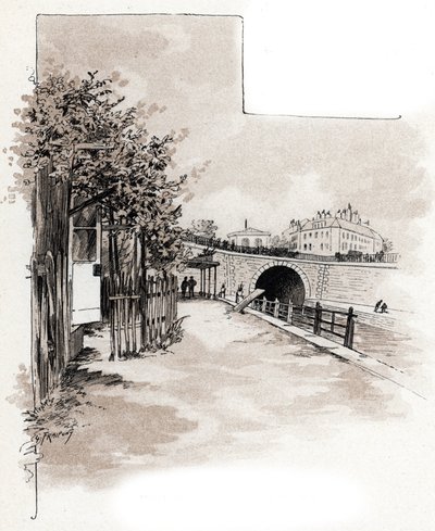 Zollamt am Quai de Valmy, Kanal Saint-Martin, Paris von Gustave Fraipont