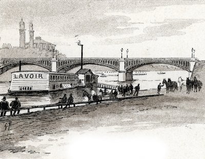Ansicht der Grenelle-Brücke in Paris. Zeichnung von Gustave Fraipont (1849-1923) aus Saint-Juirs von Gustave Fraipont