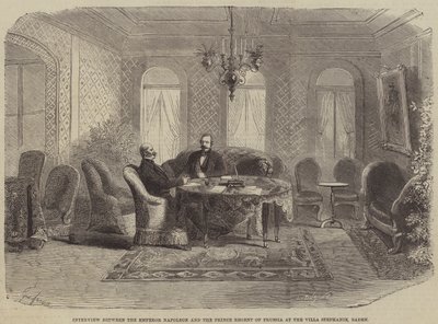 Interview zwischen Kaiser Napoleon und dem Prinzregenten von Preußen in der Villa Stephanie, Baden von Gustave Janet