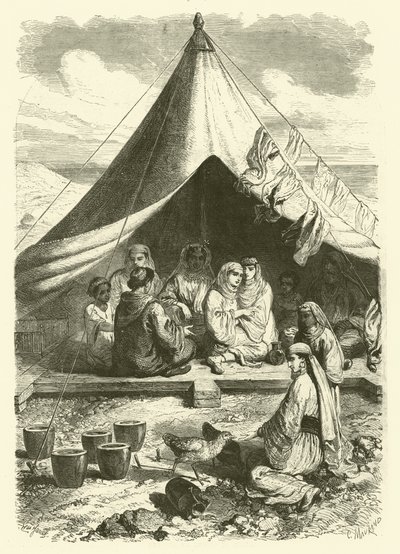 Marokkanische Juden in Gibraltar, geflohen vor Massakern in Tetouan (Gravur) von Gustave Janet