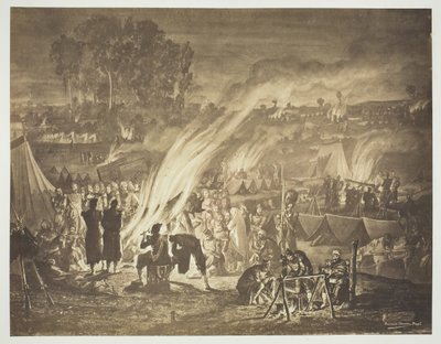 Ohne Titel [Zeichnung eines arabischen Festes, improvisiert von den Zouaven, von Bénédict Masson], 1857 von Gustave Le Gray