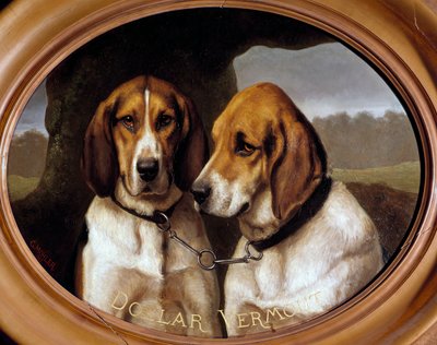 Hunde Dollar und Vermout. Porträts von Jagdhunden. von Gustave Mohler