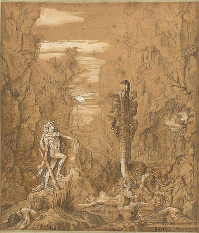 Herkules und die Hydra von Lerna von Gustave Moreau