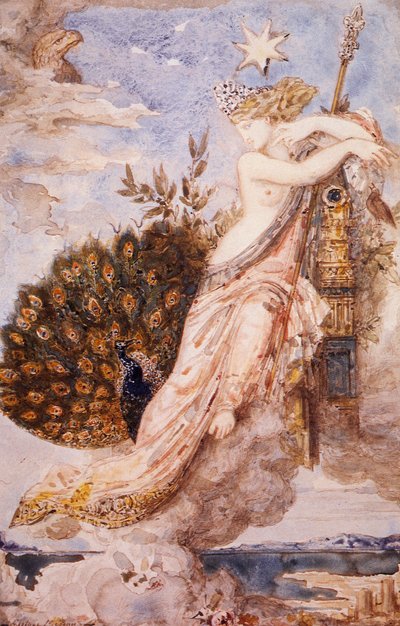 Pfau, der sich bei Juno beschwert, von Gustave Moreau (1826-1898) von Gustave Moreau