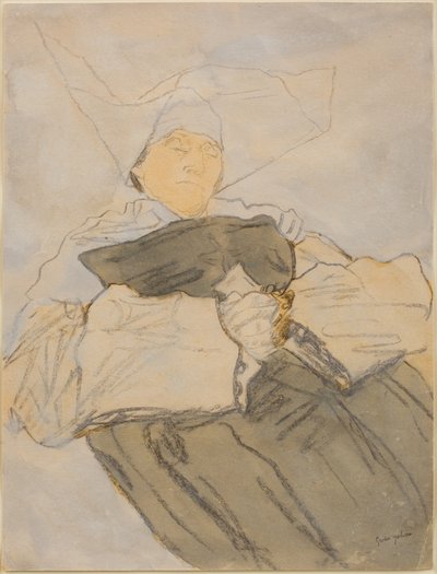 Schlafende Nonne, ca. 1916-18 von Gwen John