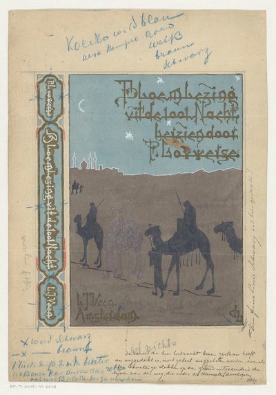 Einbandentwurf für: Pieter Louwerse, Blütenlese aus Tausend und eine Nacht, 1910 von H.C. Louwerse (signed by artist)