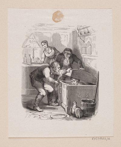 Illustration zu "Lille Claus og store Claus" in H.C. Andersen, "Eventyr og Historier", Band 1 von H.P. Hansen
