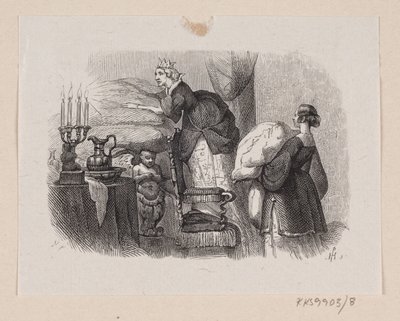 Illustration zu "Die Prinzessin auf der Erbse" in H.C. Andersen, "Märchen und Geschichten", Band 1 von H.P. Hansen
