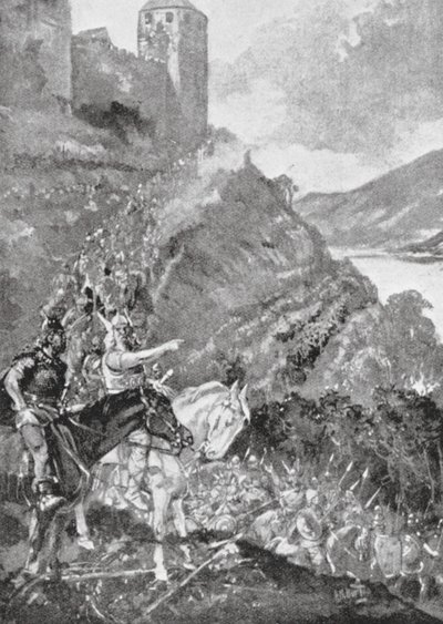 Teutonen und Kelten vereinen sich, um die Römer aus Gallien zu vertreiben von H. M. (after) Burton