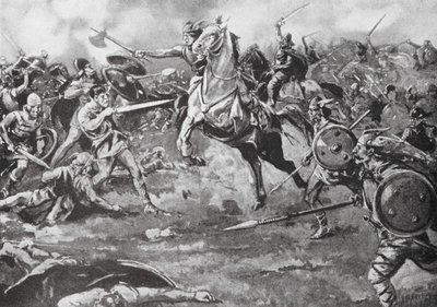 Die Franken helfen bei der Niederlage der Hunnen von H. M. (after) Burton