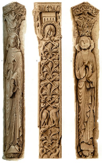 Außendekoration der Kathedrale von Le Mans, Le Mans, Frankreich, 15. Jahrhundert, 1849 von H. Moulin