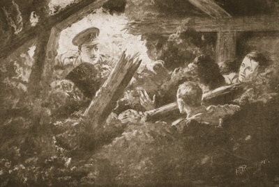 Leutnant C.F.H. Calvert entdeckt und rettet zwei Männer aus einer eingestürzten Minengalerie von H. Ripperger