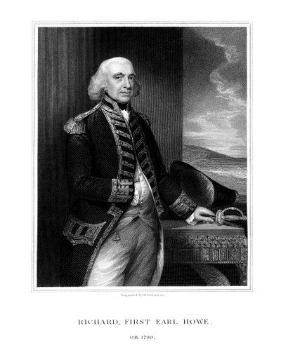 Richard Howe, 1. Earl Howe, britischer Admiral, 1832 von H. Robinson