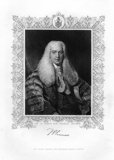 Sir Thomas Plumer 1753-1824, britischer Richter und Politiker, 19. Jahrhundert von H. Robinson
