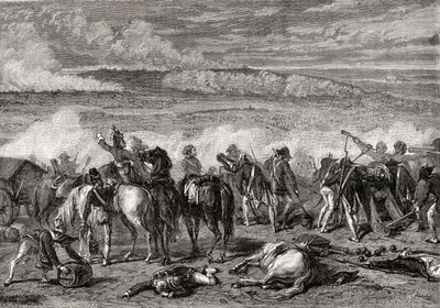 Die Schlacht von Jemappes, 6. November 1792, graviert von Alexandre Hurel von H. de la Charlerie