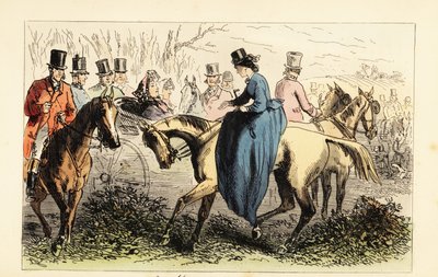 Englischer Aristokrat in einer Kutsche ignoriert einen Handschlag von einer Dame von after Hablot Knight Browne