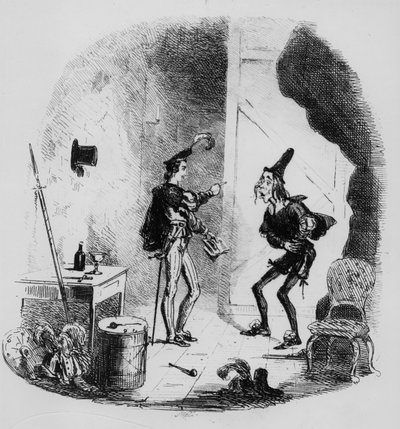 Nicholas unterrichtet Smike in der Kunst des Schauspiels, Illustration aus 